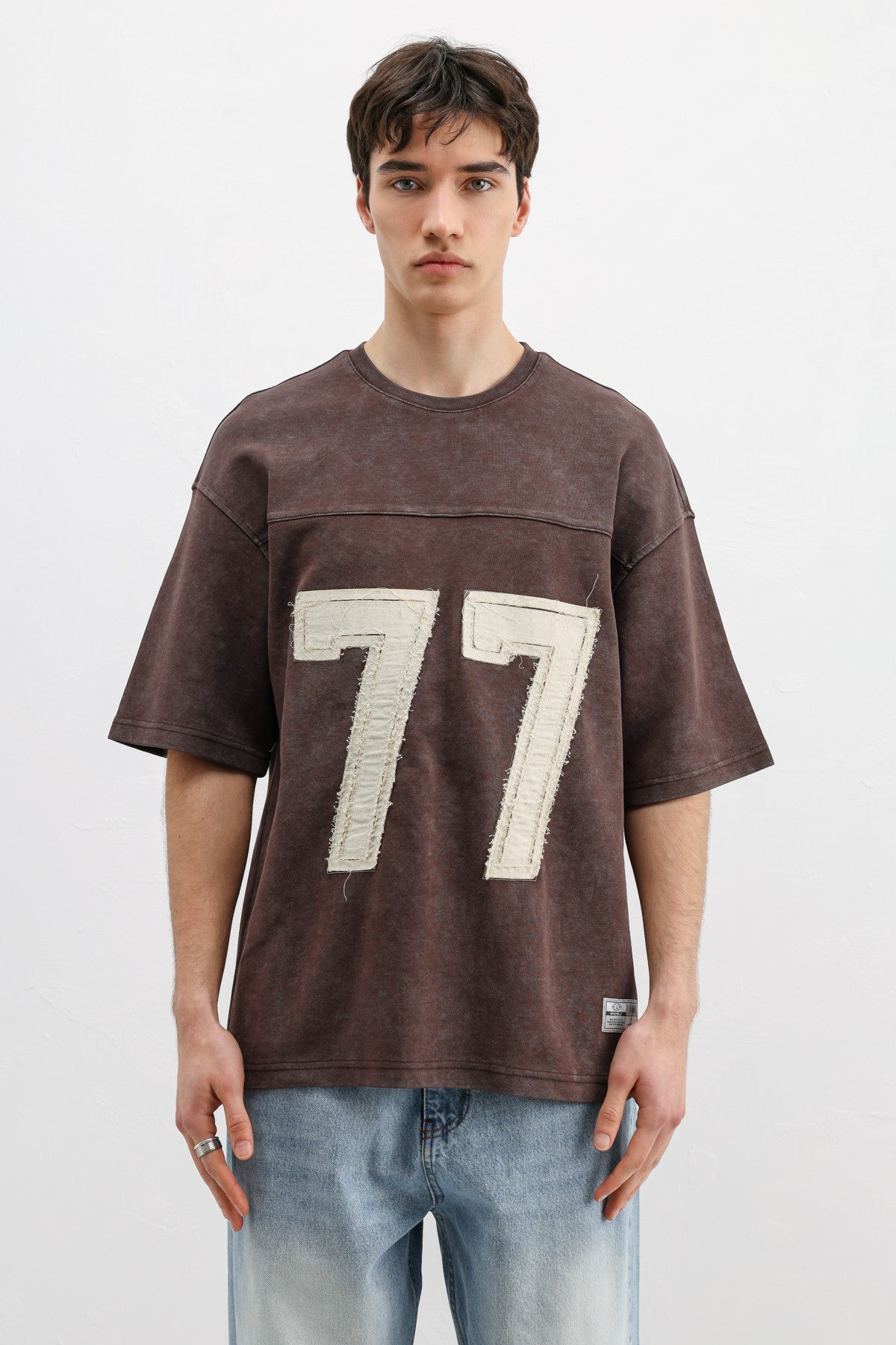 Numara Baskılı Oversize Tişört