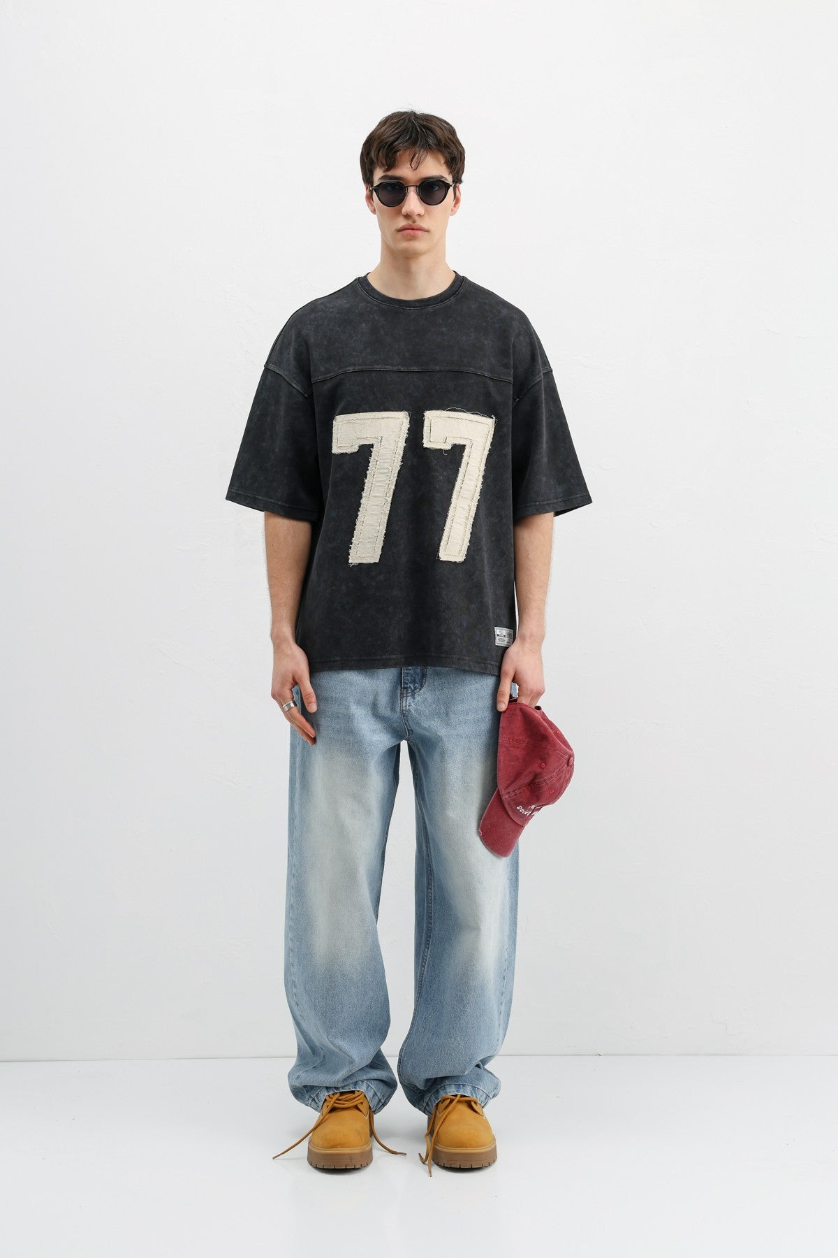 Numara Baskılı Oversize Tişört