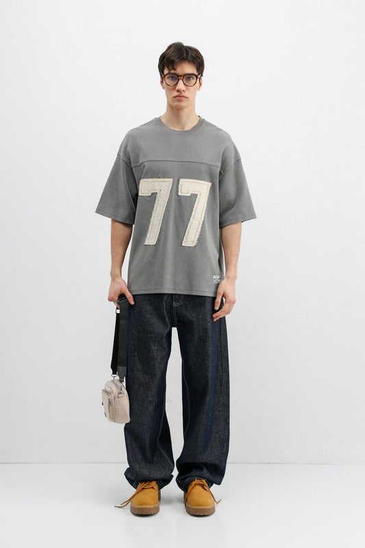 Numara Baskılı Oversize Tişört