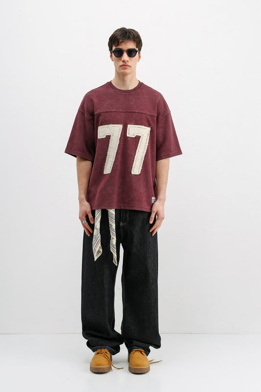 Numara Baskılı Oversize Tişört