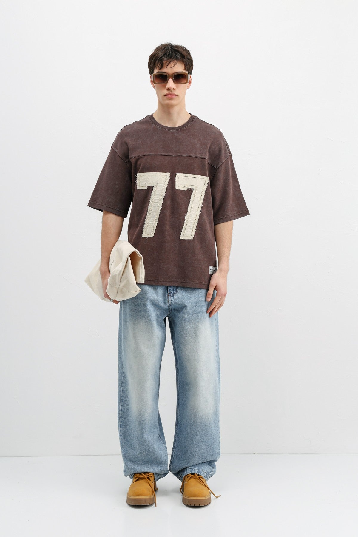 Numara Baskılı Oversize Tişört