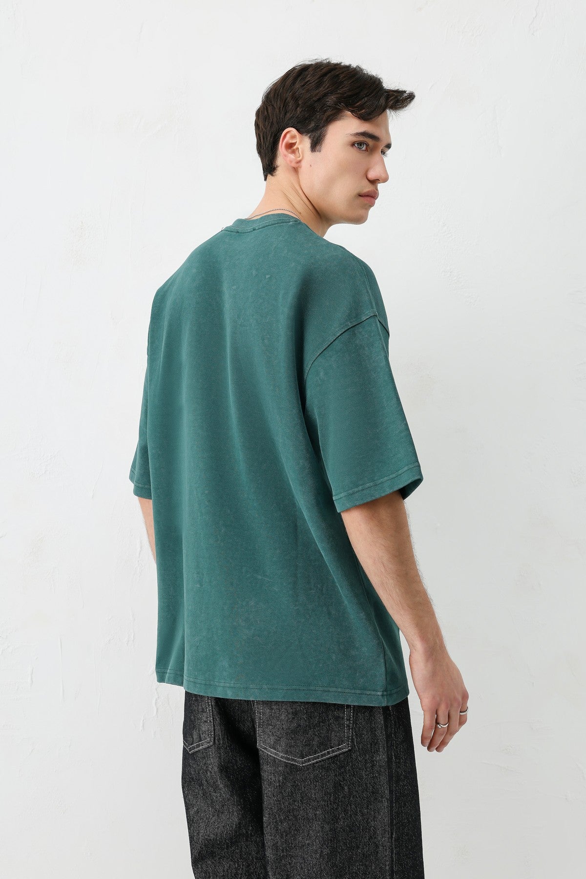 Oversize Yazı ve 2 Baskılı Tişört