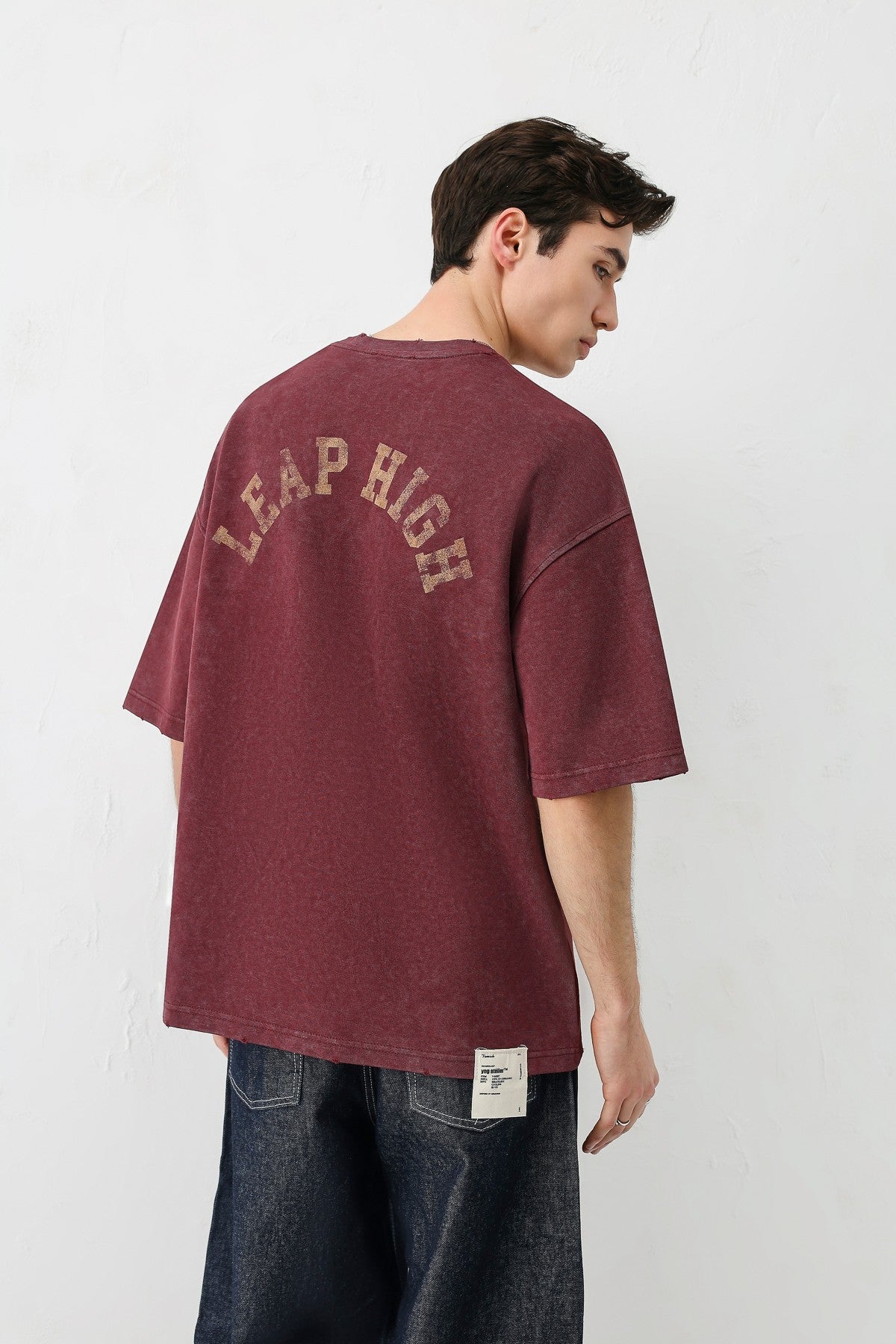 Yıkamalı Baskılı Oversize Tişört