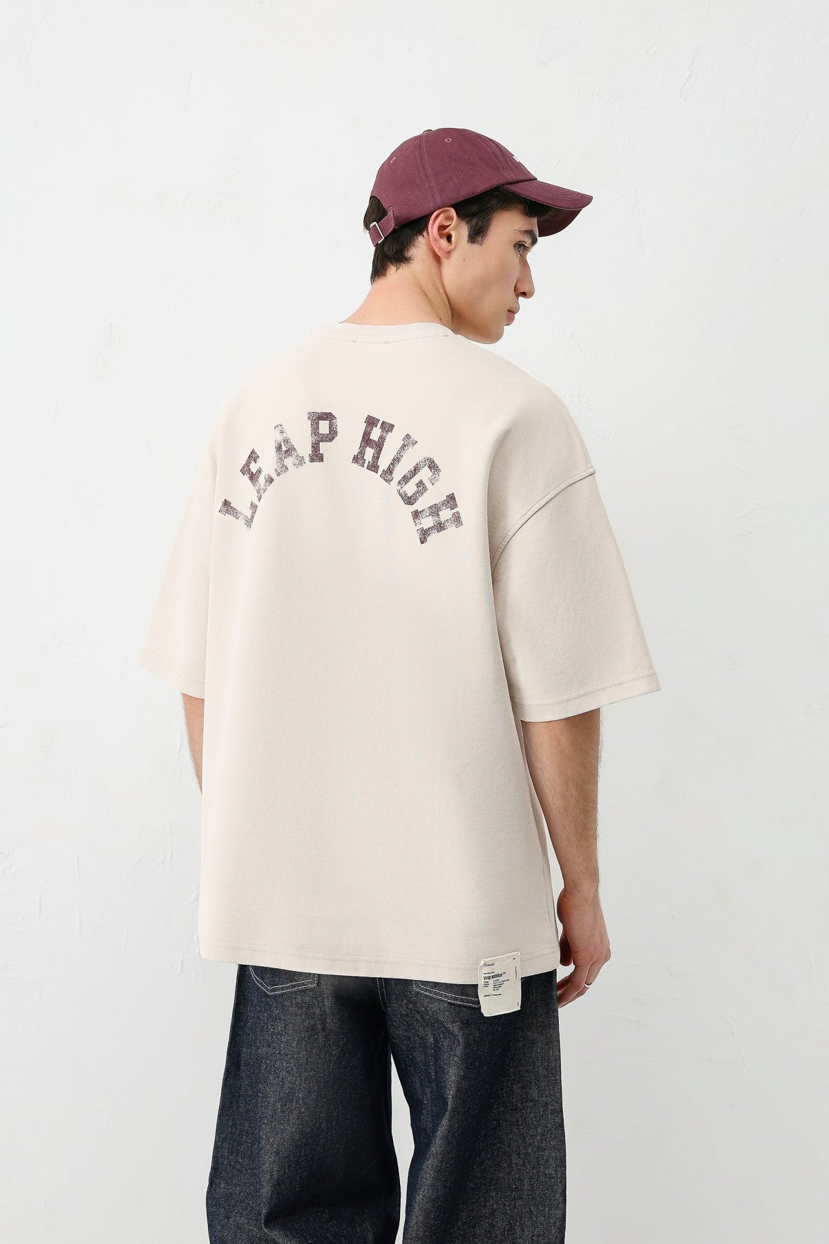 Yıkamalı Baskılı Oversize Tişört