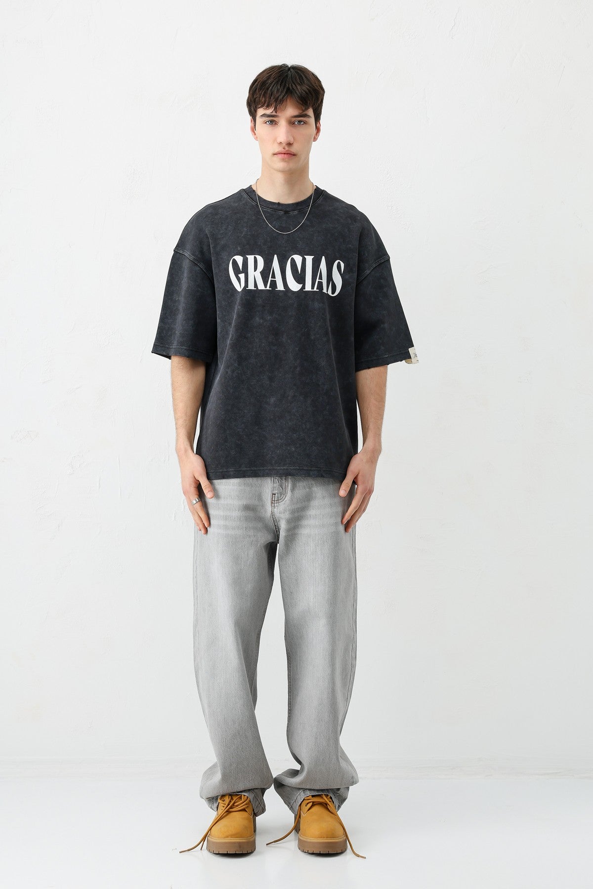Oversize Gracias Baskılı Tişört
