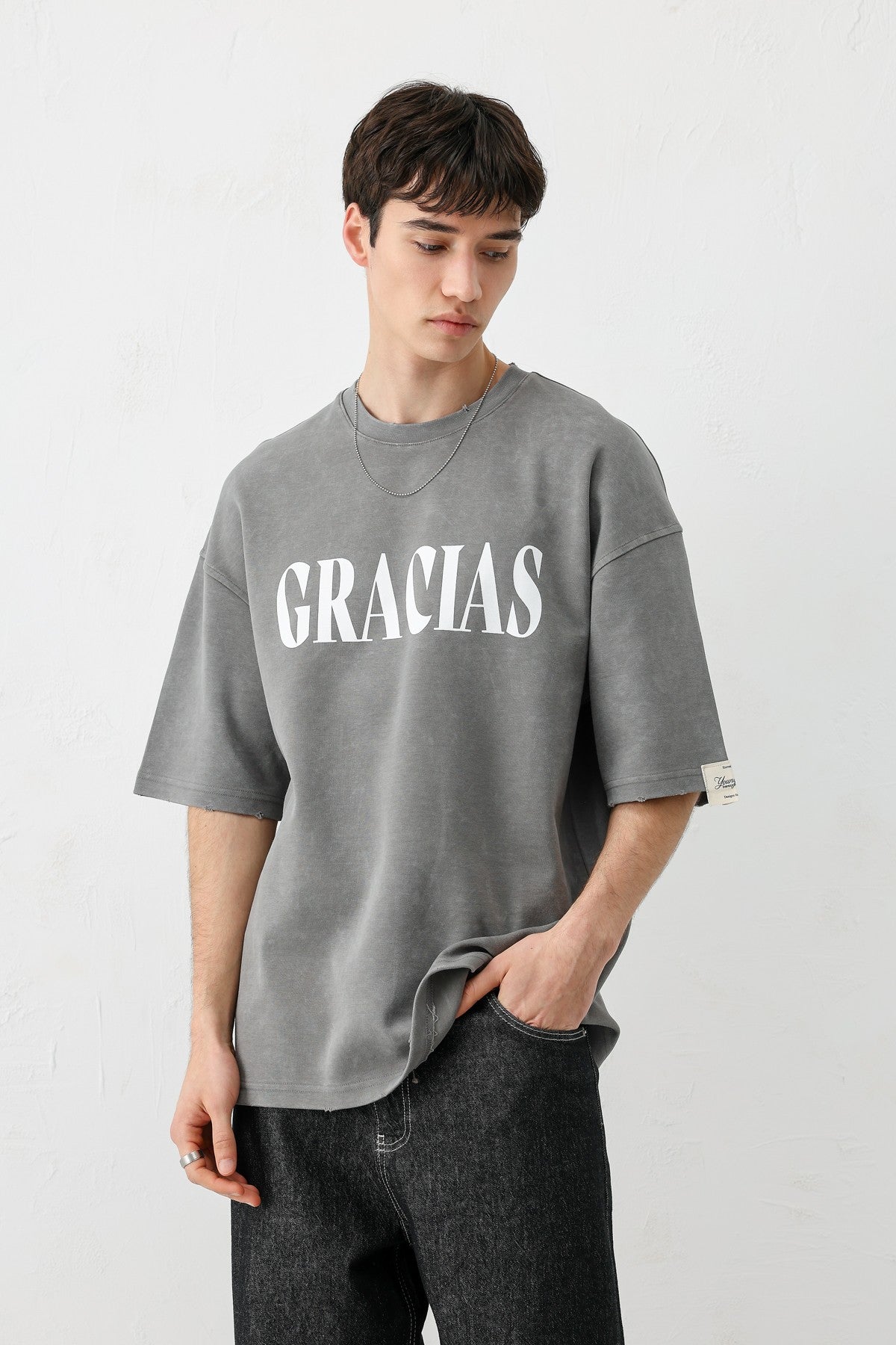 Oversize Gracias Baskılı Tişört