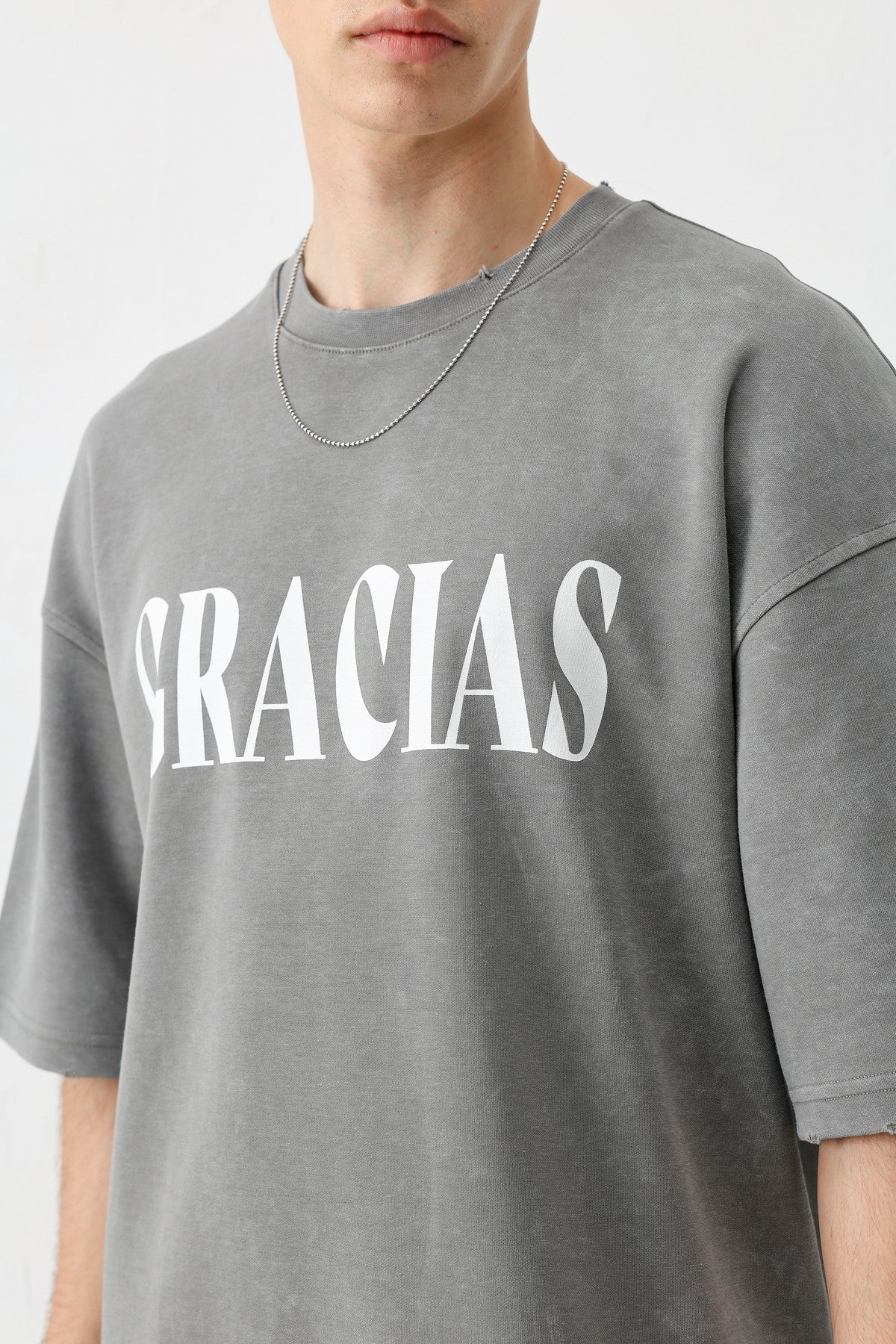 Oversize Gracias Baskılı Tişört