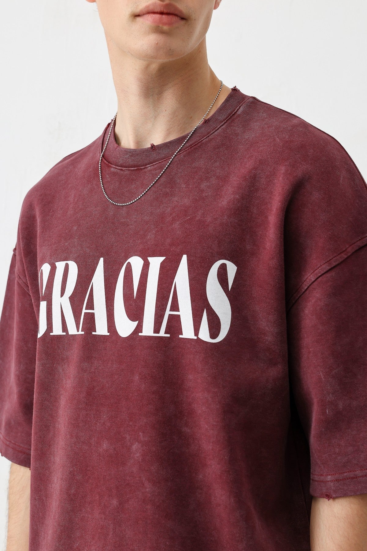 Oversize Gracias Baskılı Tişört