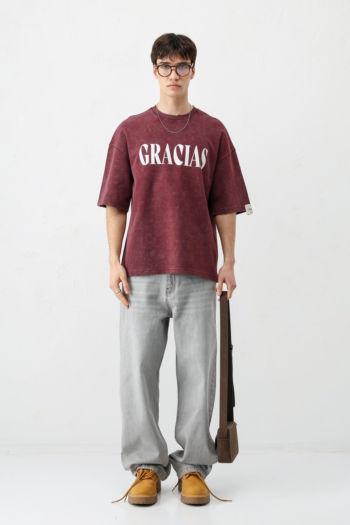 Oversize Gracias Baskılı Tişört