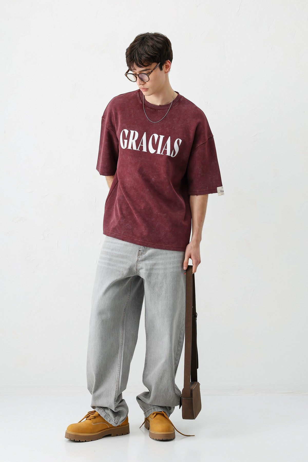 Oversize Gracias Baskılı Tişört