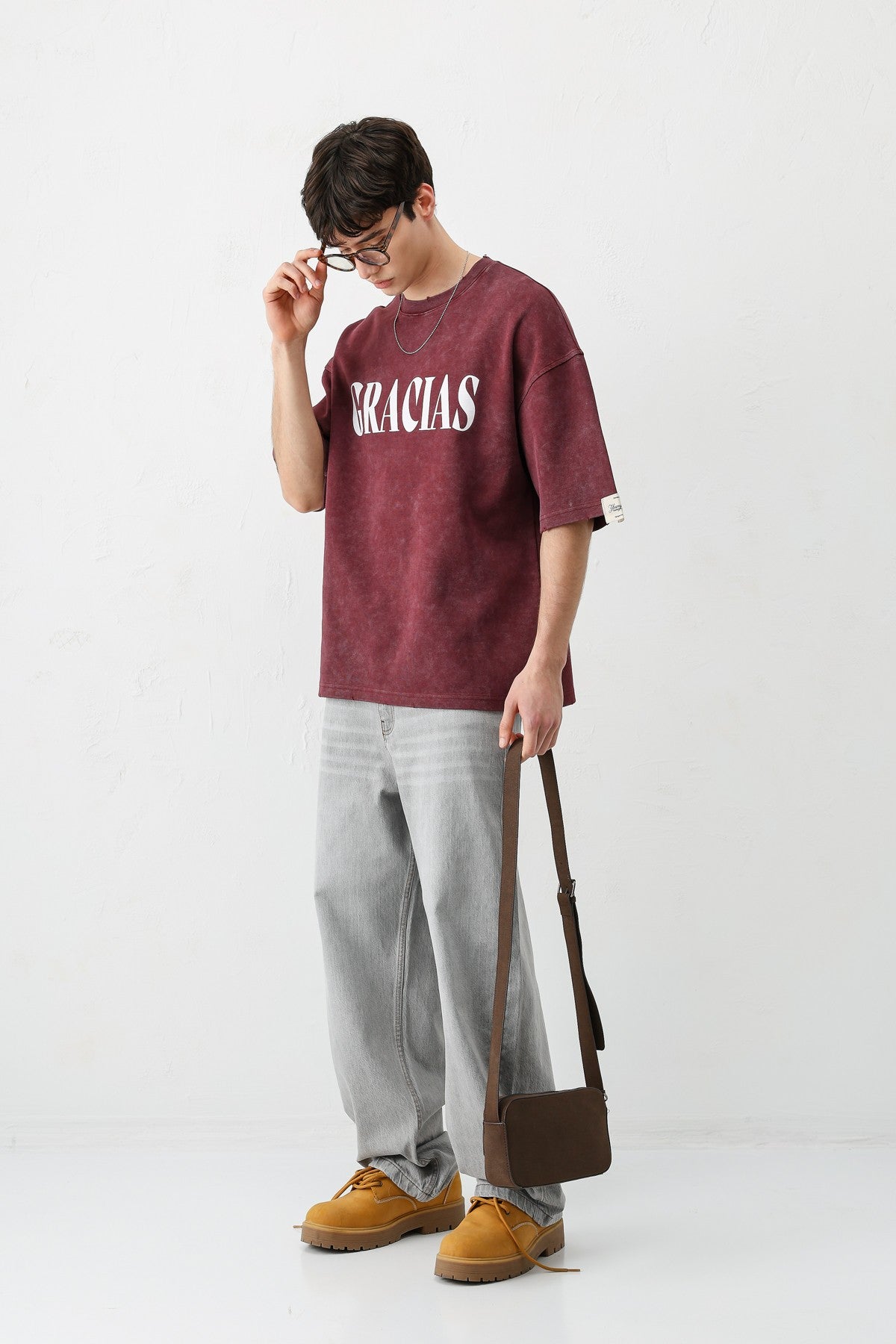 Oversize Gracias Baskılı Tişört