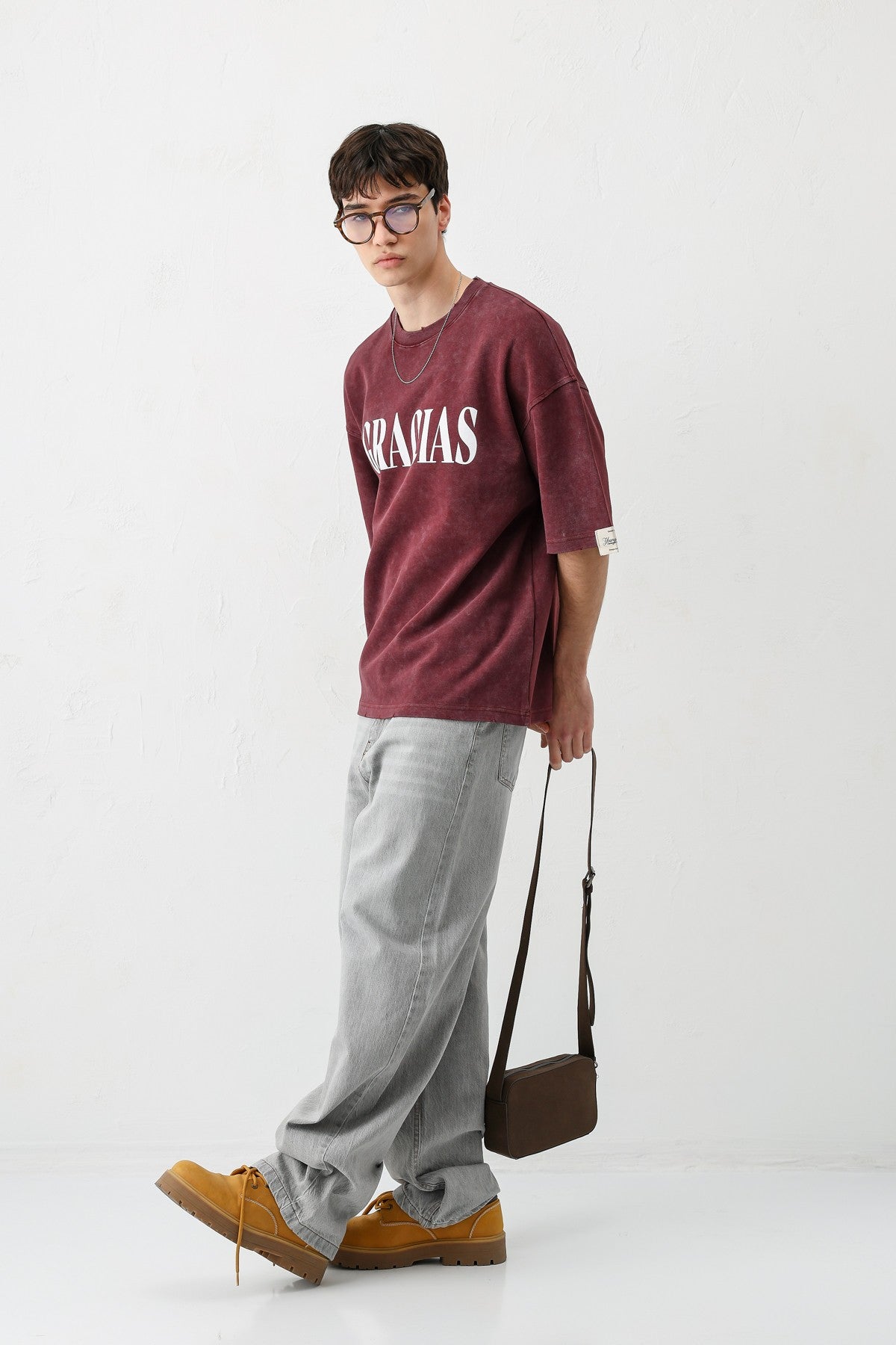 Oversize Gracias Baskılı Tişört