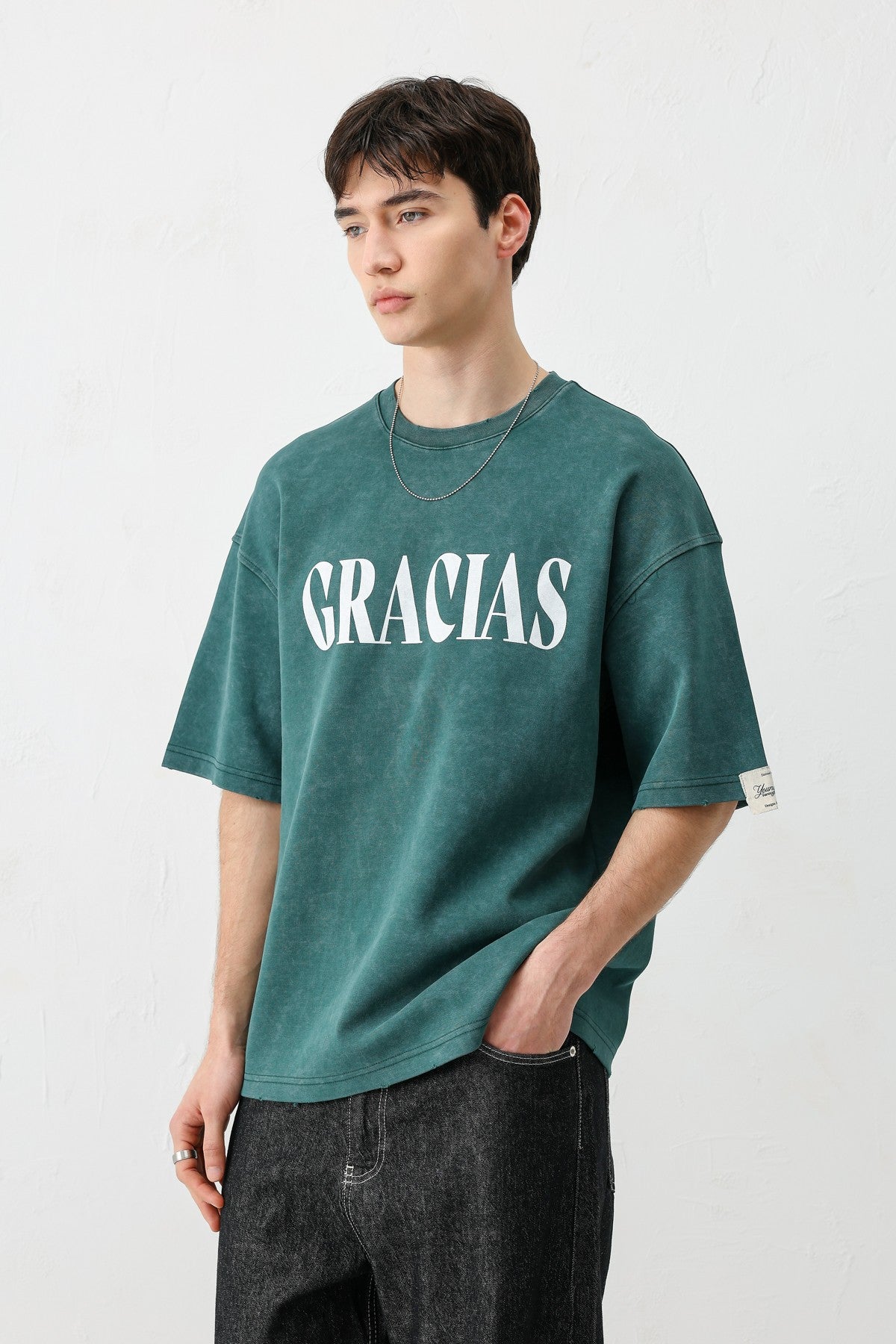 Oversize Gracias Baskılı Tişört