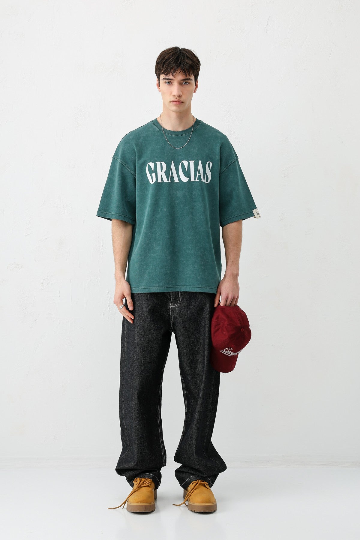 Oversize Gracias Baskılı Tişört