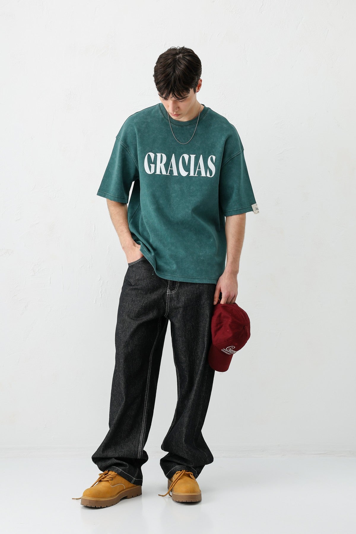Oversize Gracias Baskılı Tişört