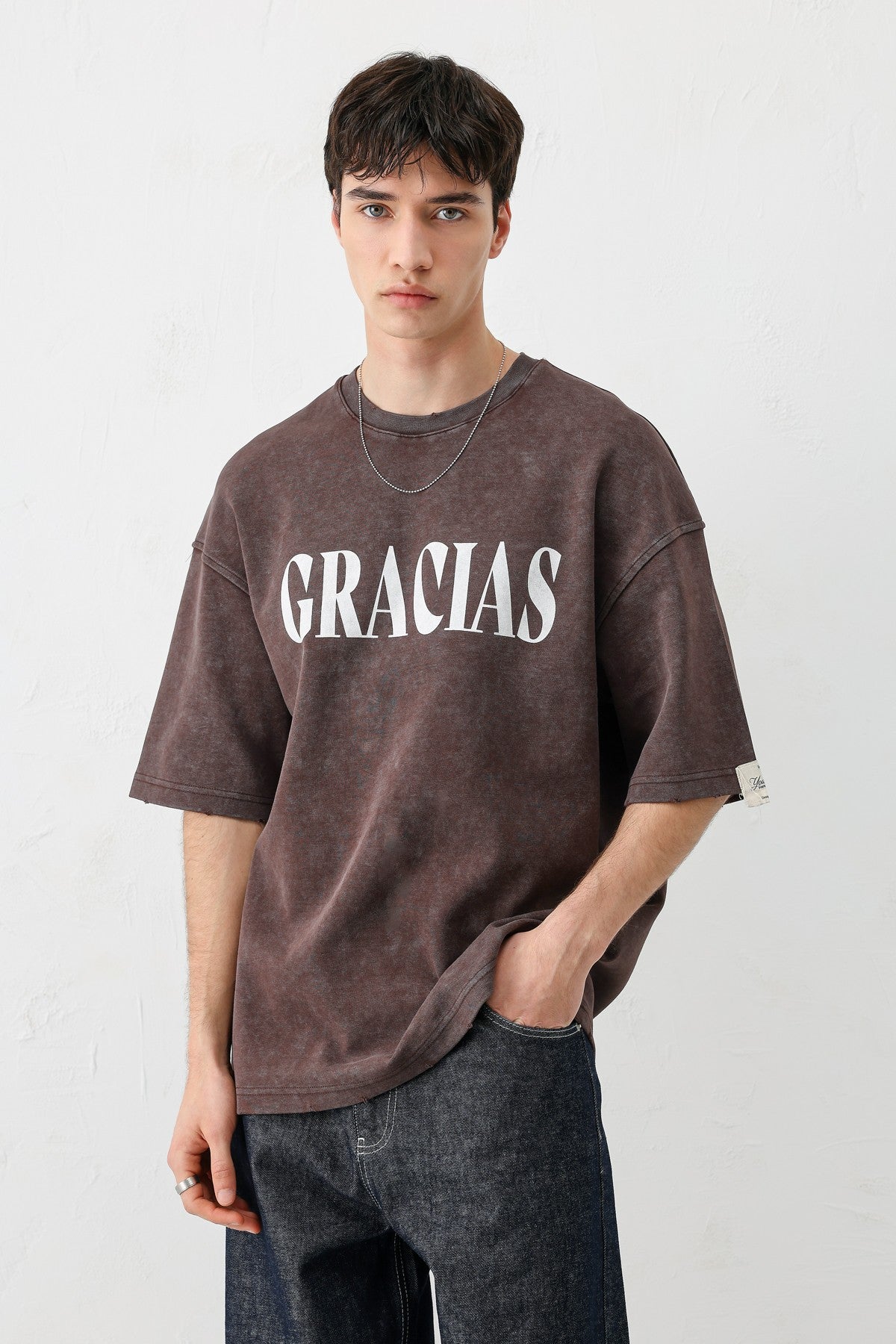 Oversize Gracias Baskılı Tişört