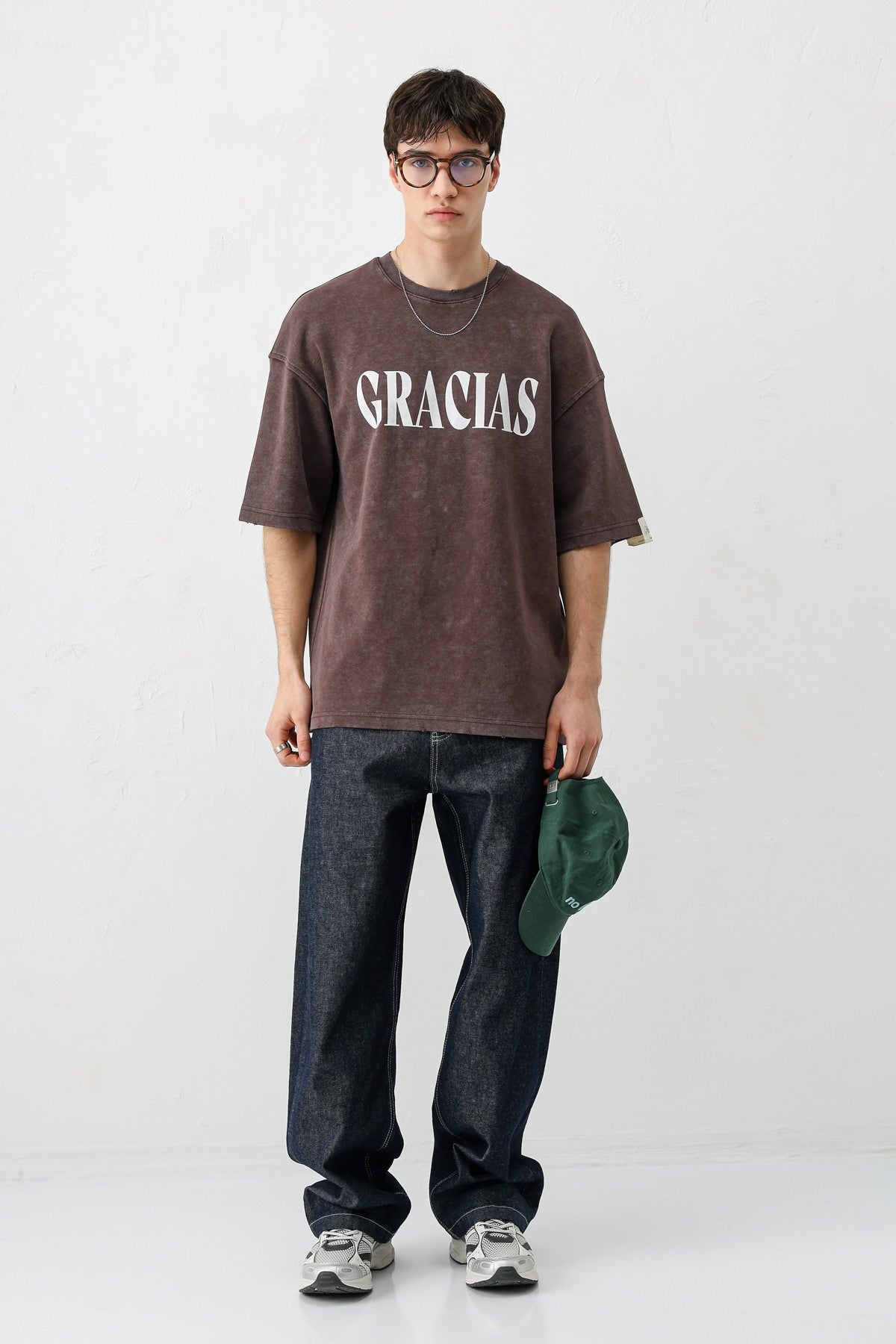 Oversize Gracias Baskılı Tişört