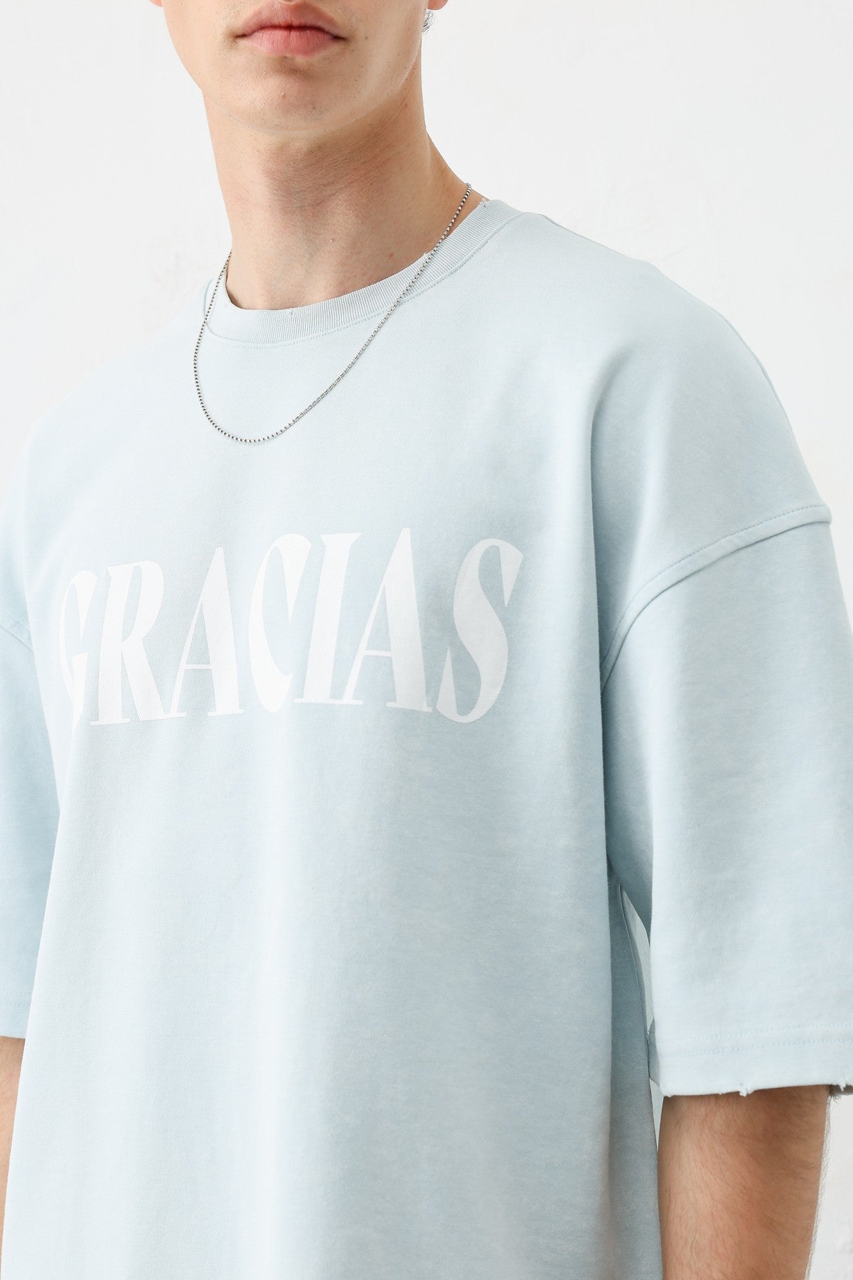 Oversize Gracias Baskılı Tişört
