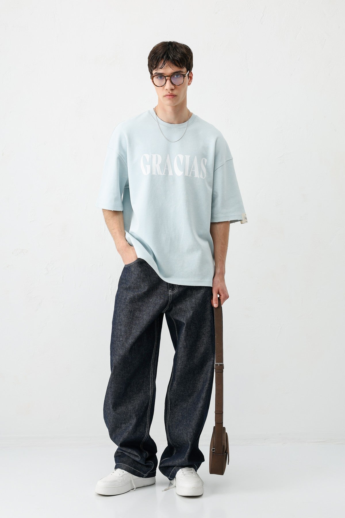 Oversize Gracias Baskılı Tişört