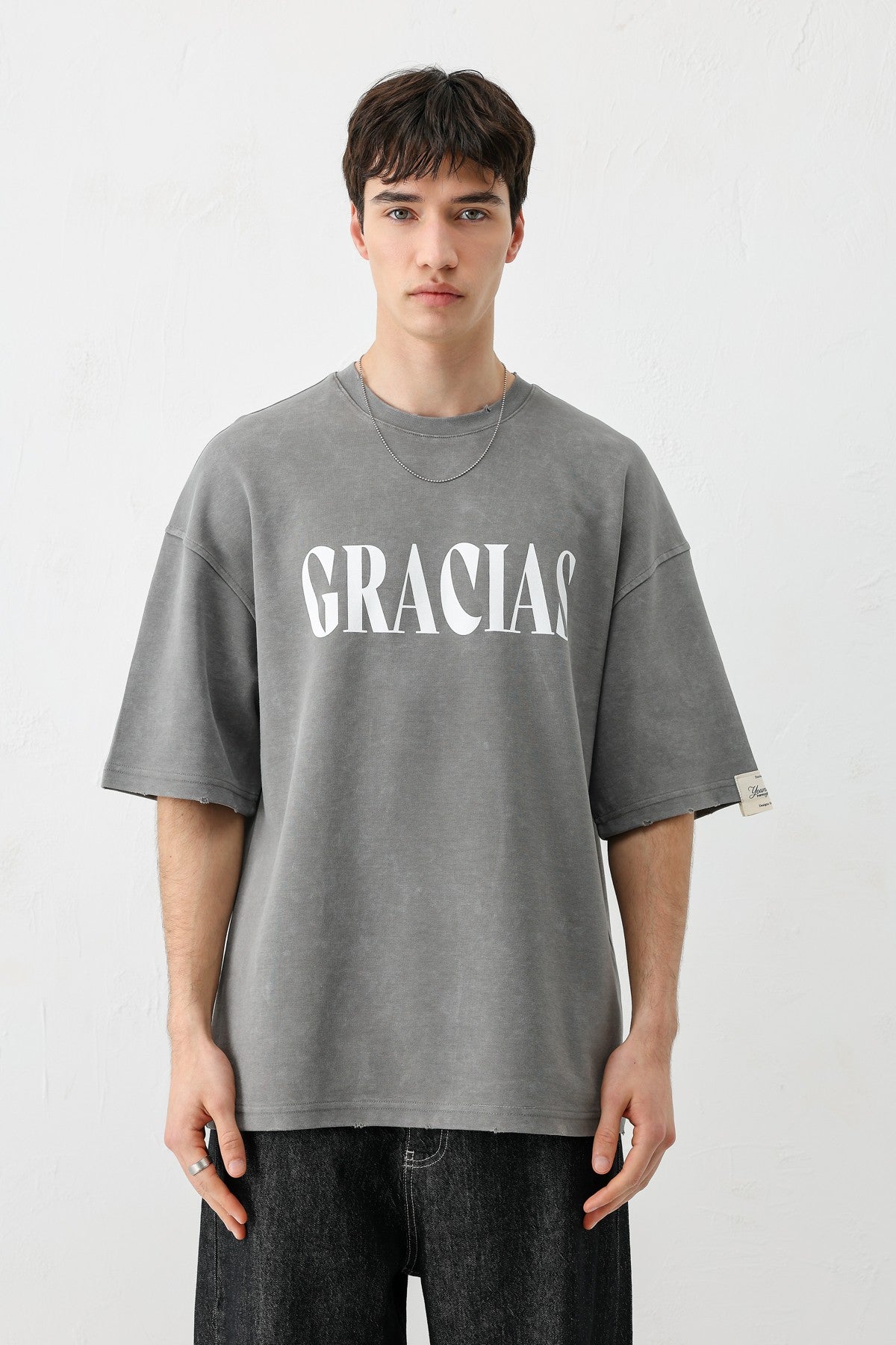 Oversize Gracias Baskılı Tişört