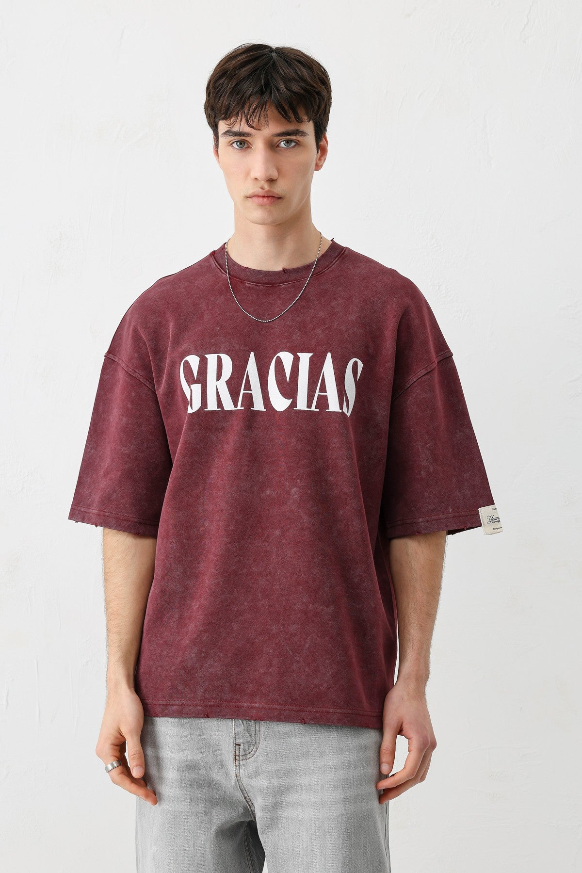 Oversize Gracias Baskılı Tişört