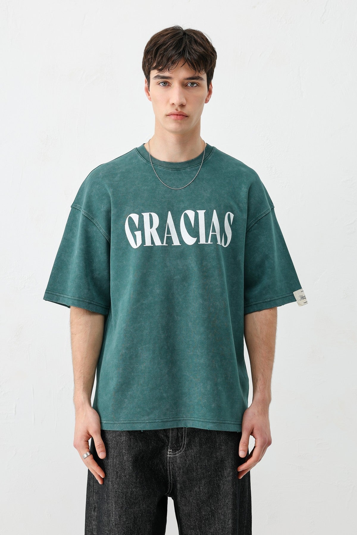 Oversize Gracias Baskılı Tişört