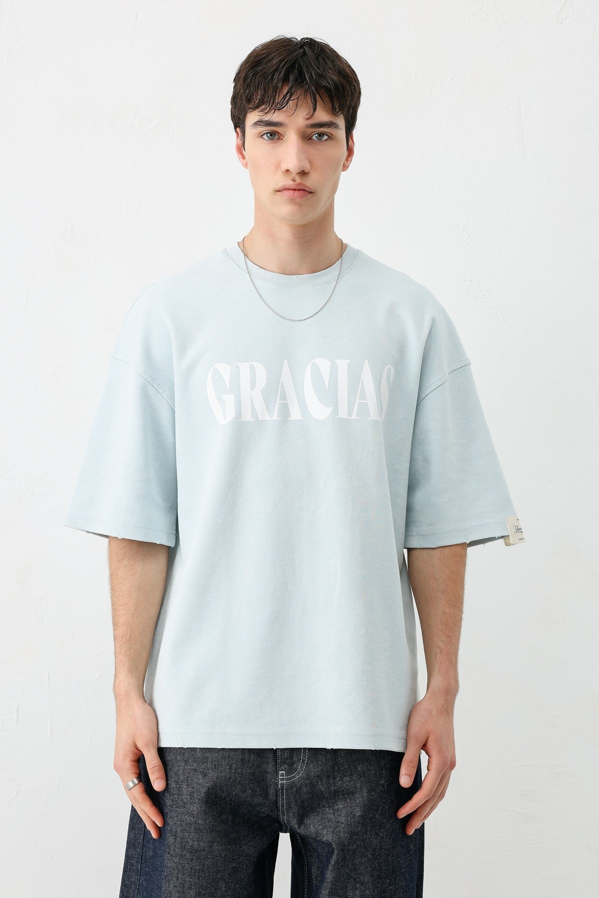 Oversize Gracias Baskılı Tişört