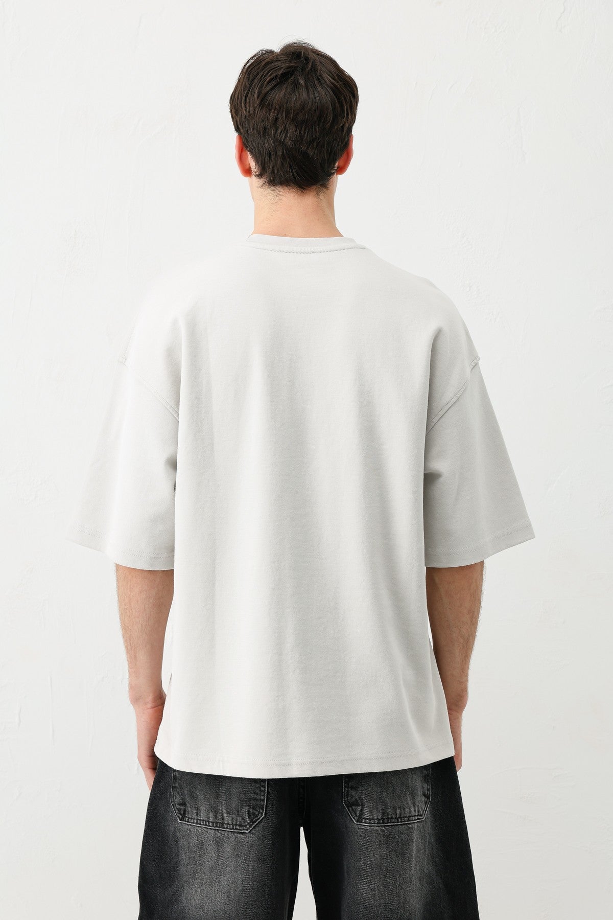 Yıkamalı Baskılı Oversize Tişört