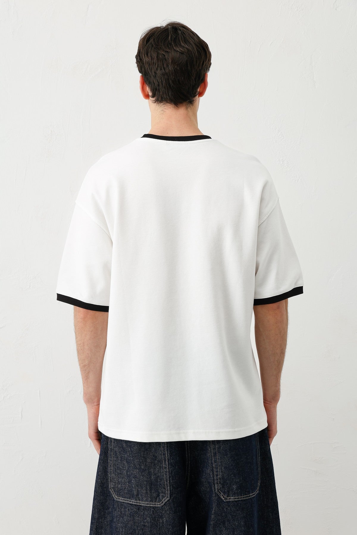 Baskılı Bisiklet Yaka Oversize Tişört