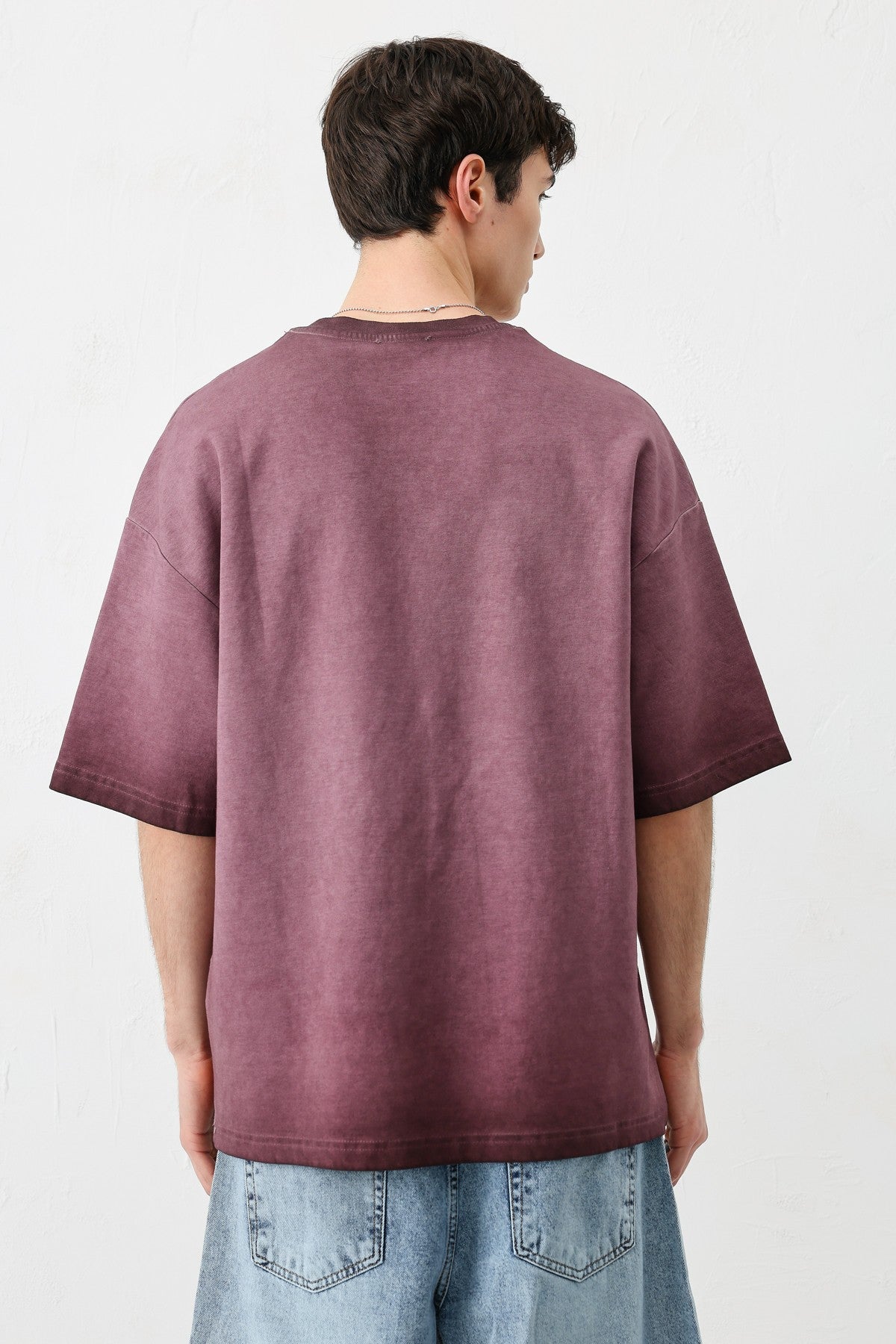 Oversize Bisiklet Yaka Baskılı Heavyweight Tişört