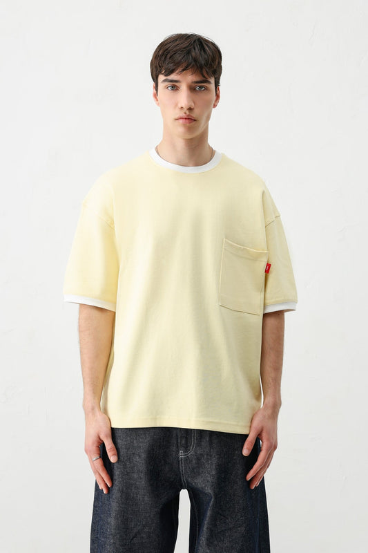 Kısa Kollu Oversize Cepli Tişört