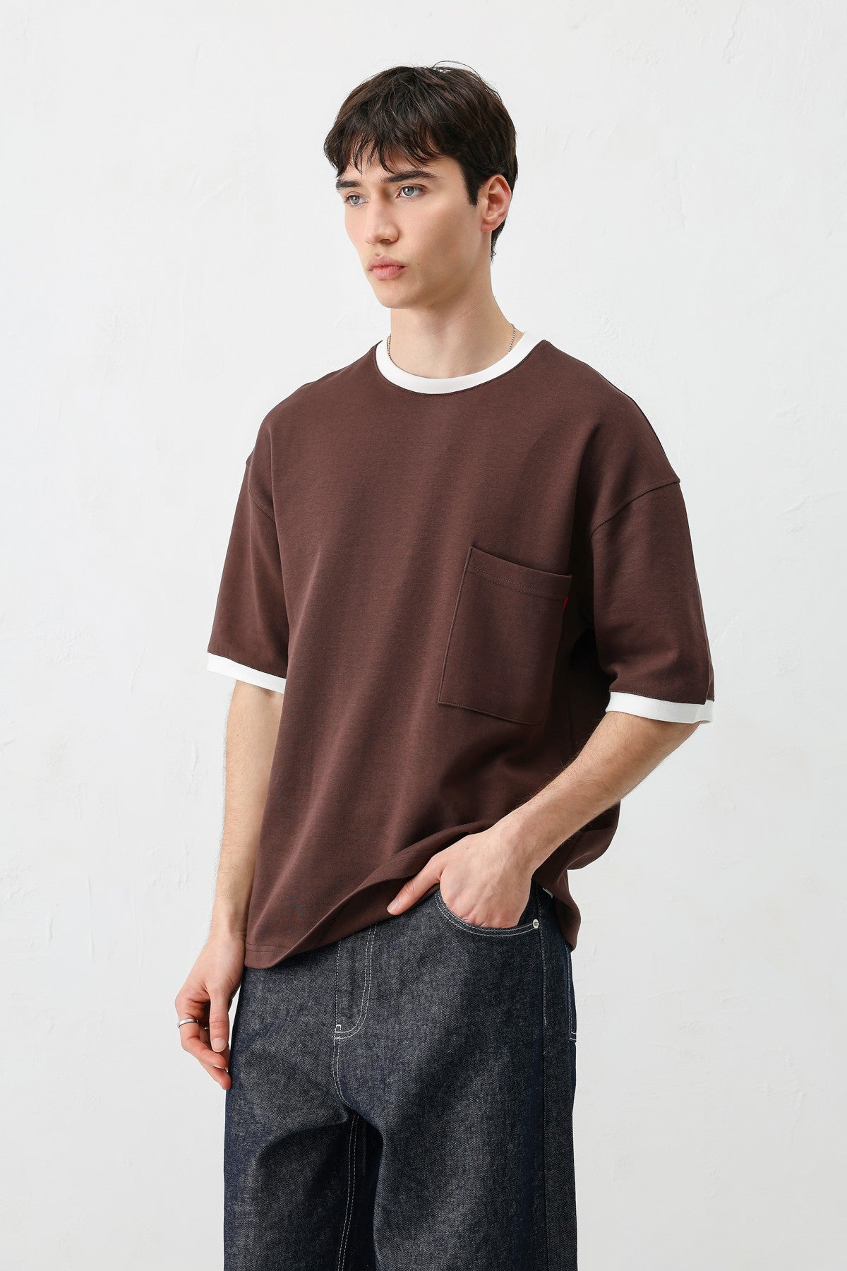 Kısa Kollu Oversize Cepli Tişört
