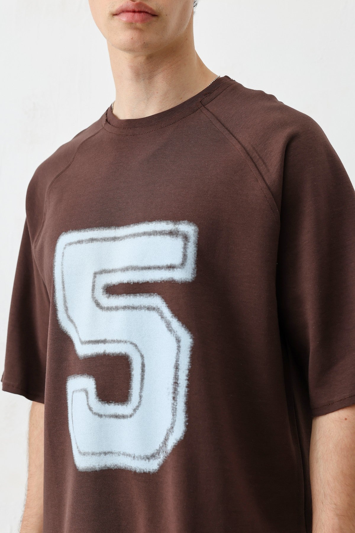 Bisiklet Yaka Oversize 5 Baskılı Tişört