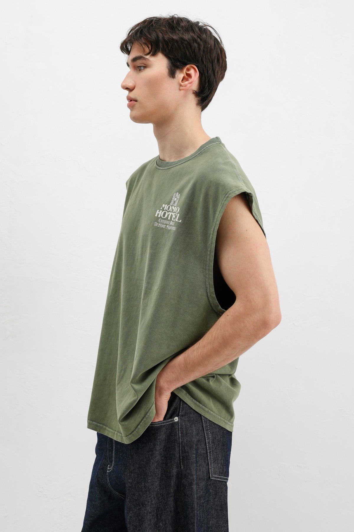 Baskılı Kolsuz Oversize Tişört