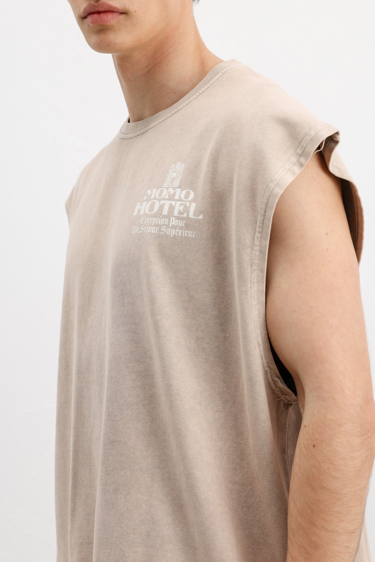 Baskılı Kolsuz Oversize Tişört
