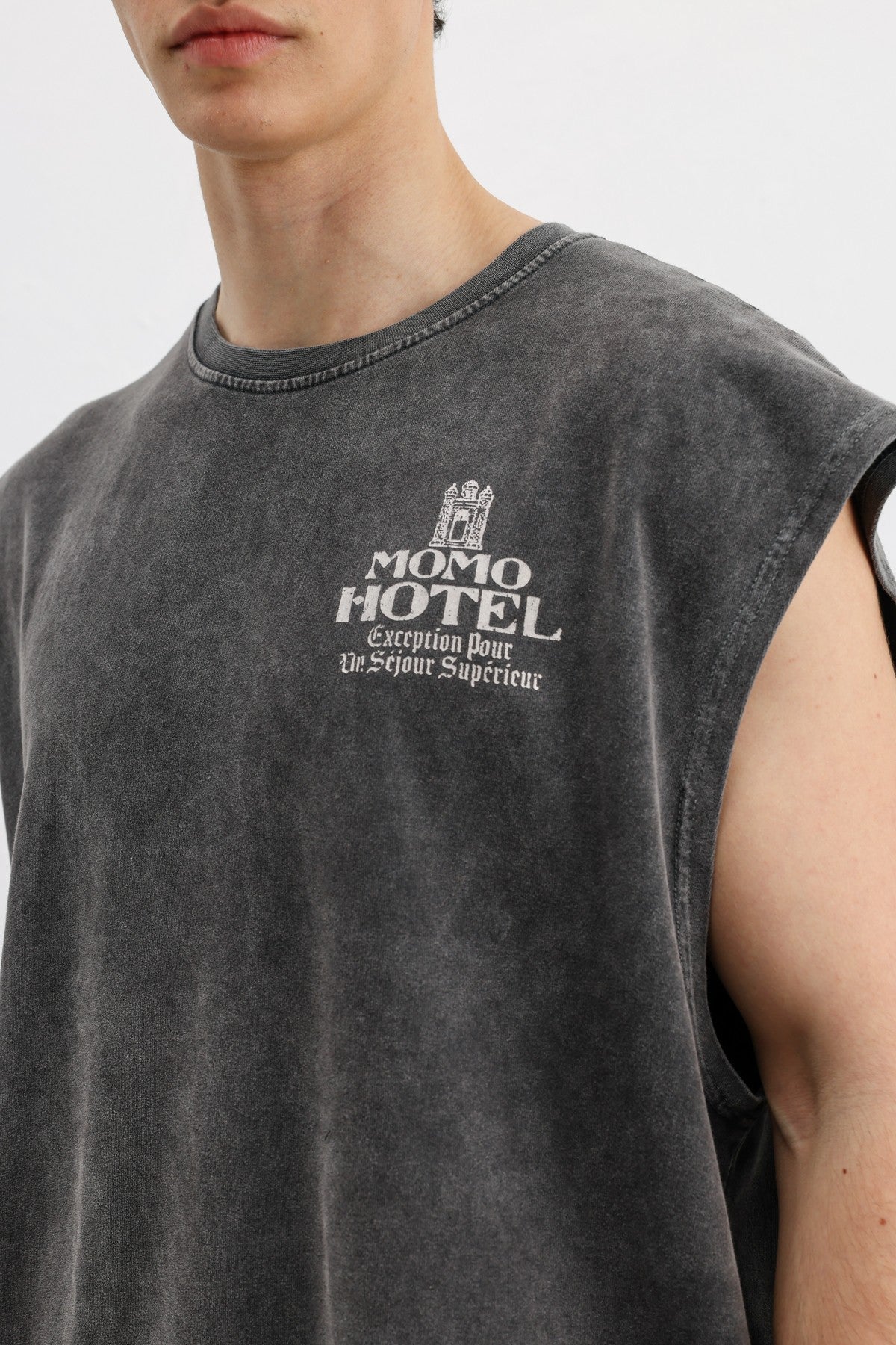 Baskılı Kolsuz Oversize Tişört