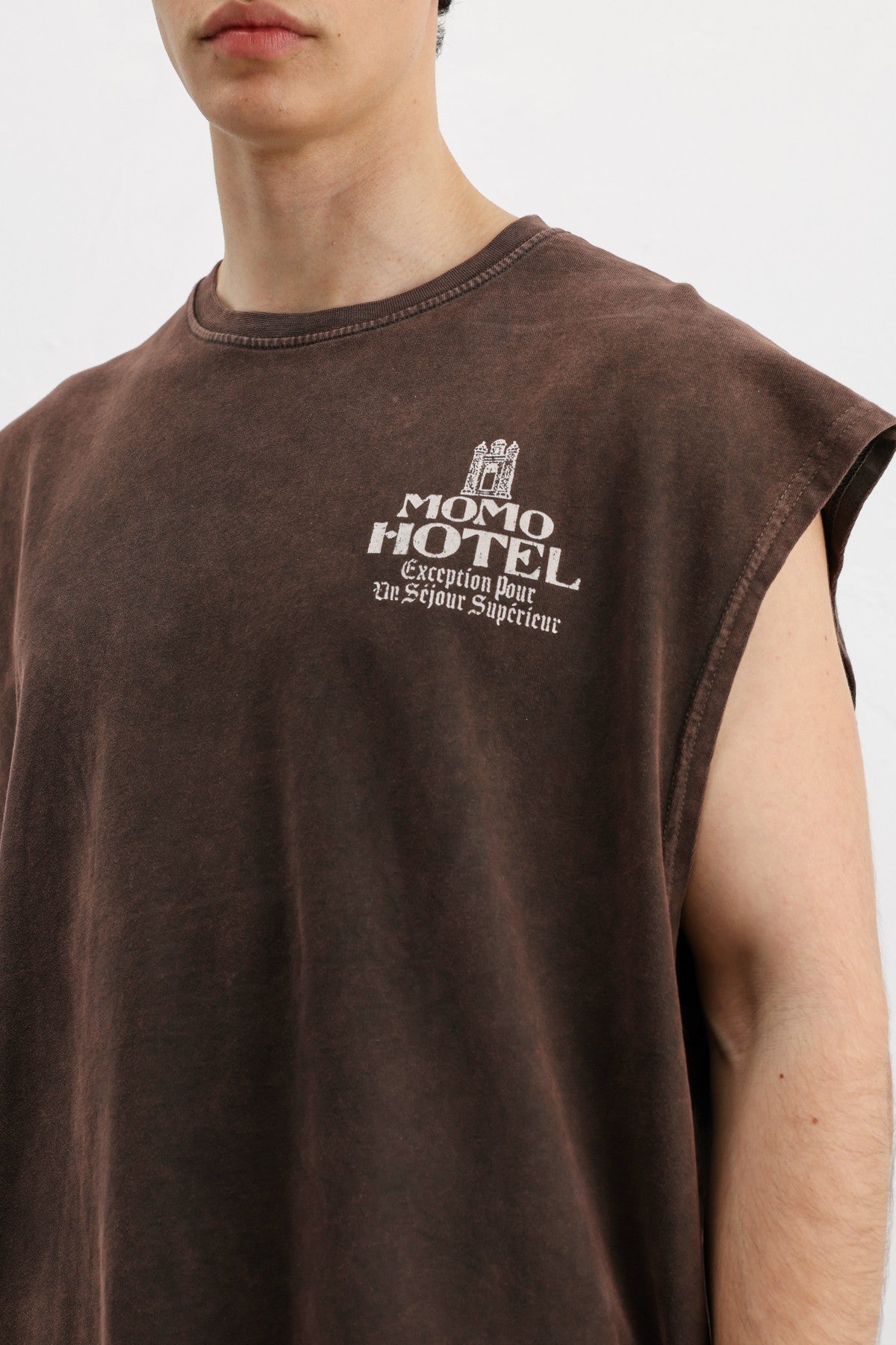 Baskılı Kolsuz Oversize Tişört
