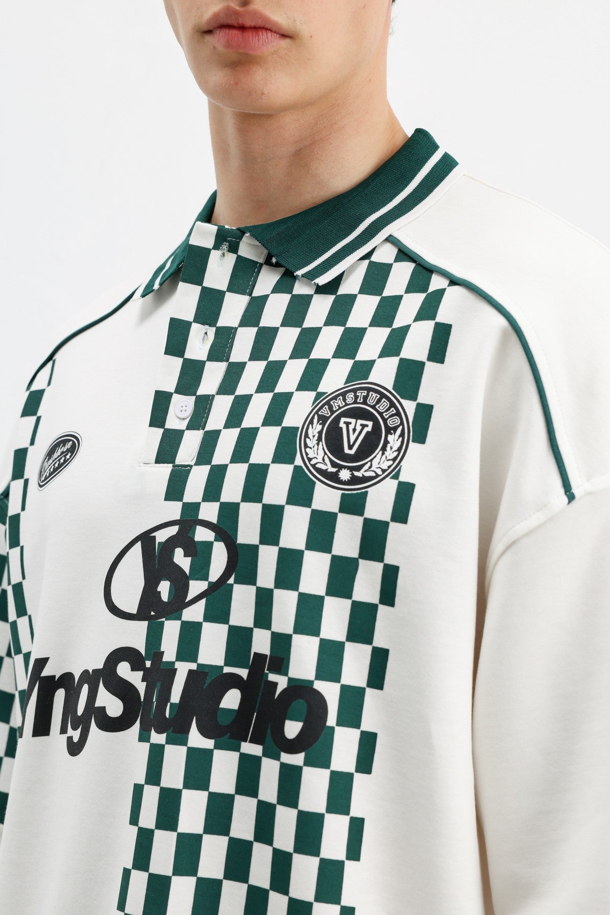 Polo Yaka Baskılı Oversize Tişört