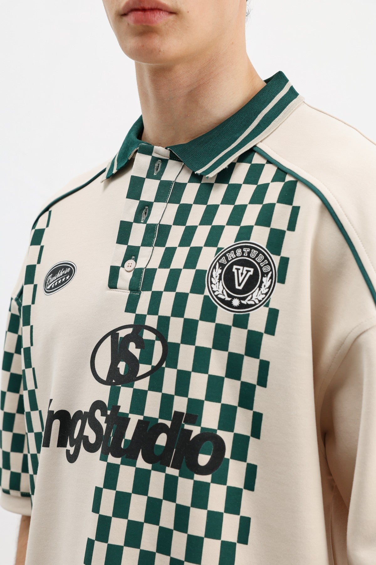 Polo Yaka Baskılı Oversize Tişört
