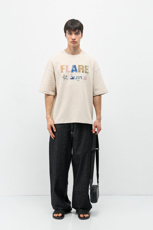Baskılı Oversize Tişört
