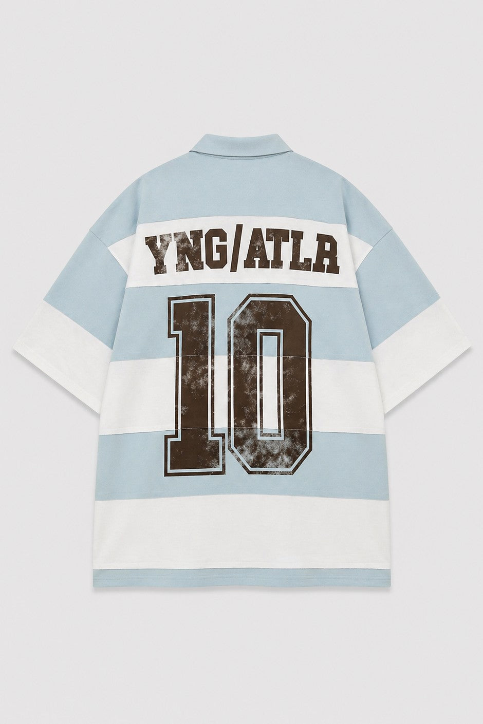 Oversize Rugby Yaka Çizgili Tişört