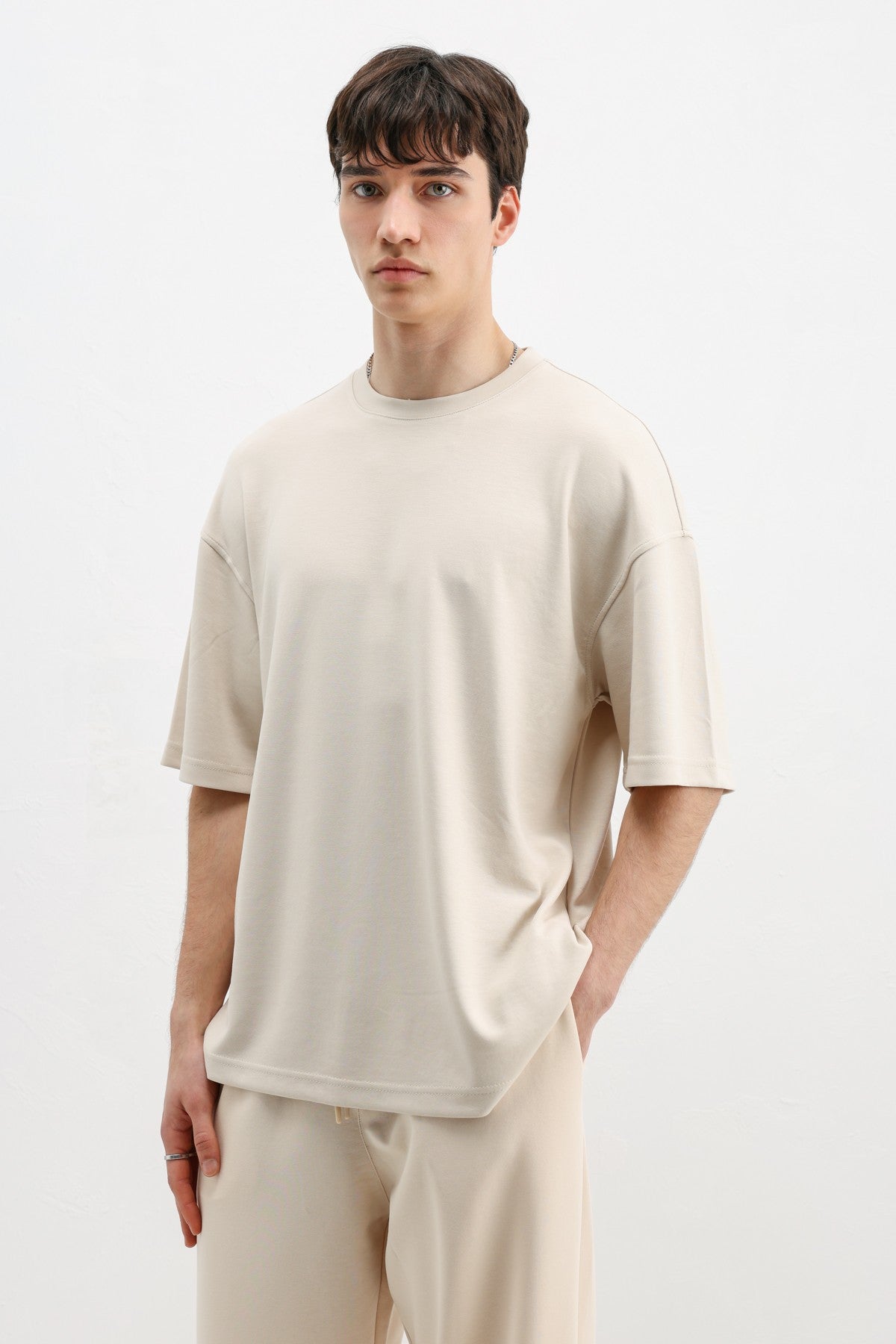 Modal Karışımlı Oversize Tişört