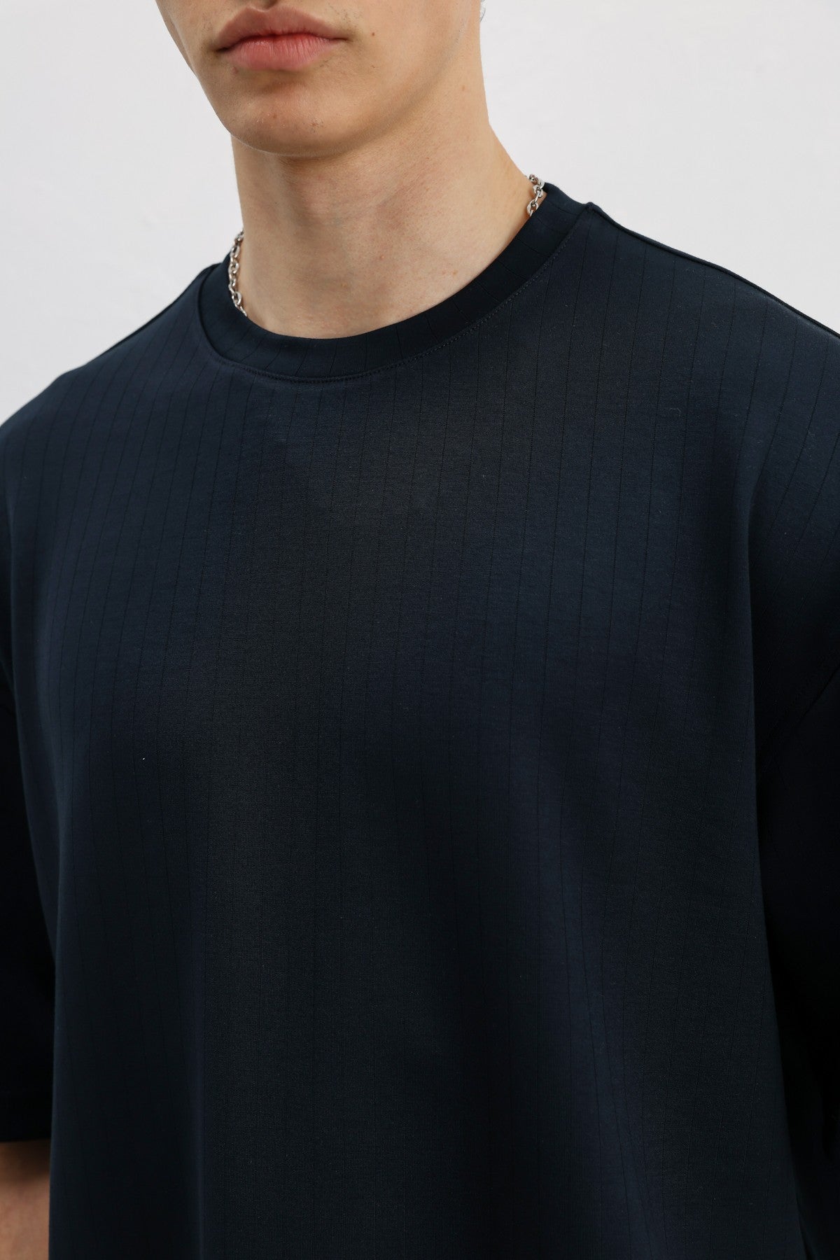 Fitilli Dokulu Oversize Tişört