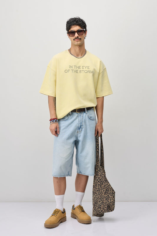 Oversize Ön Yazı Baskılı Tişört
