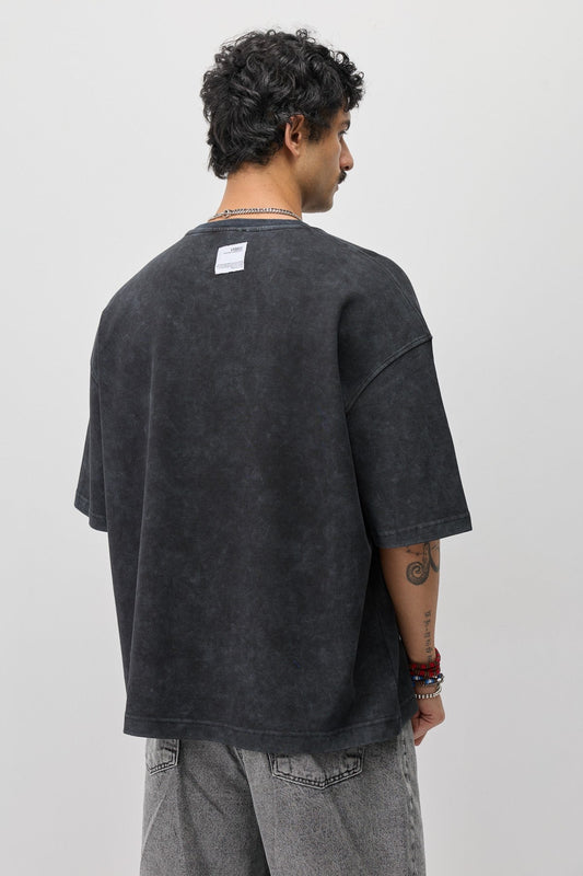 Oversize Ön Yazı Baskılı Tişört