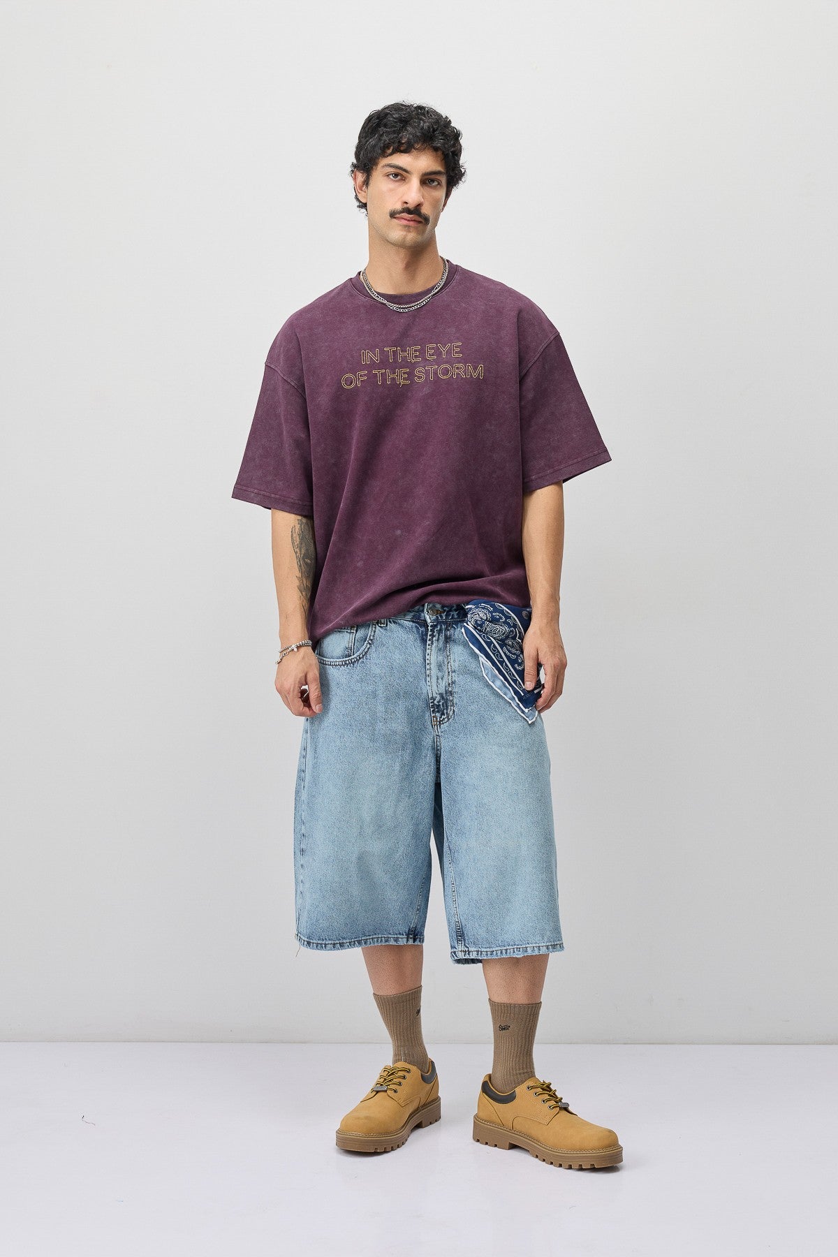 Oversize Ön Yazı Baskılı Tişört