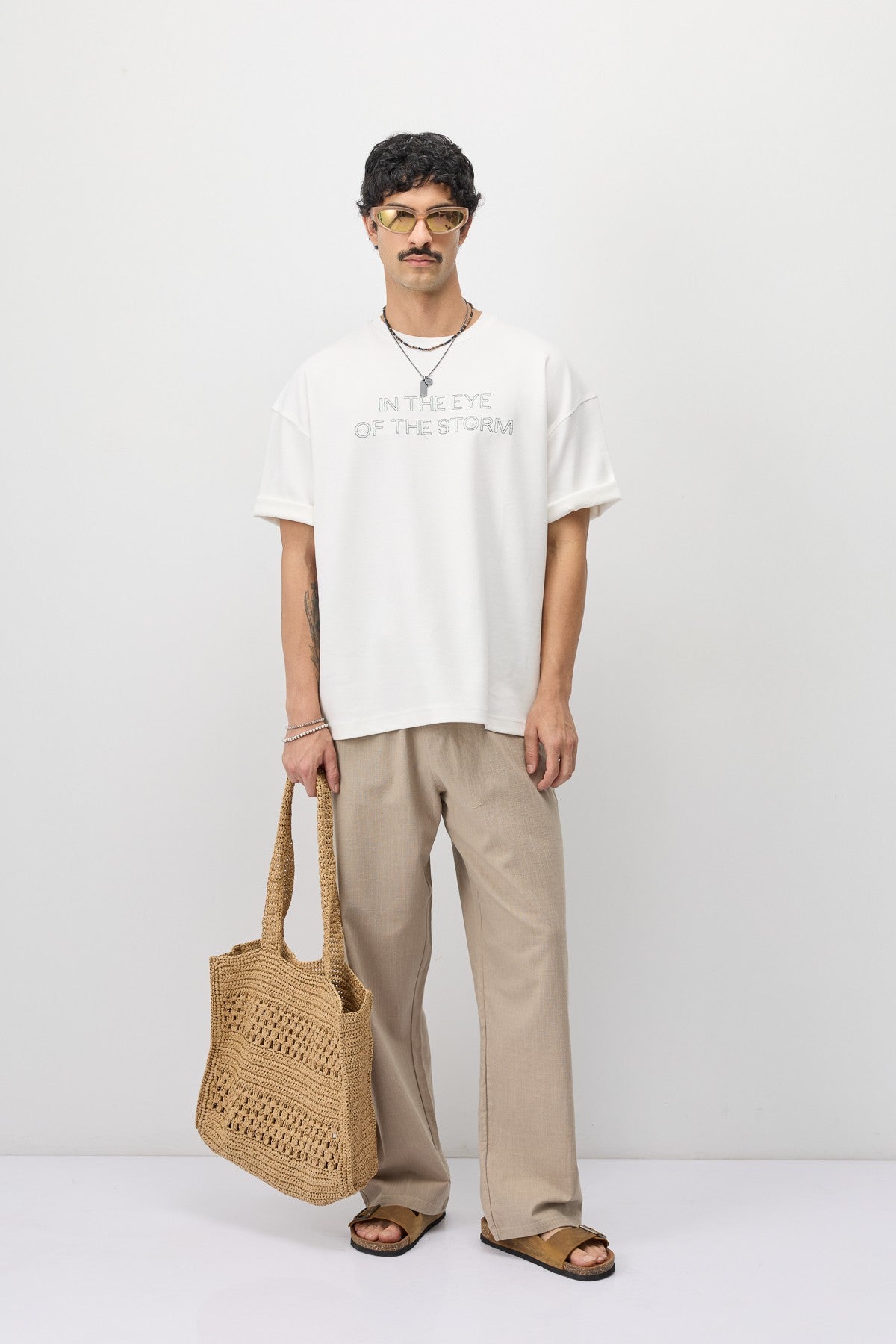 Oversize Ön Yazı Baskılı Tişört