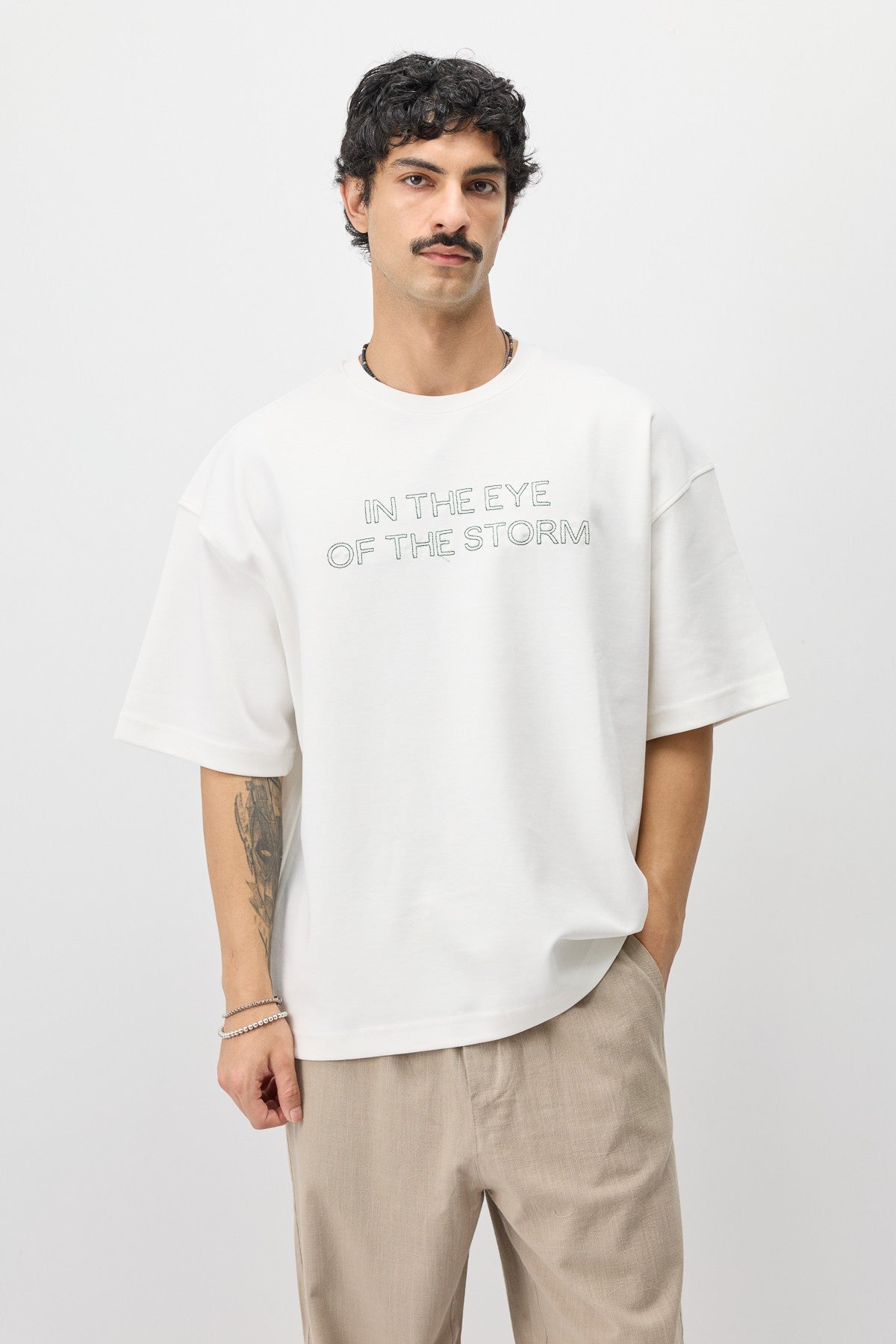 Oversize Ön Yazı Baskılı Tişört