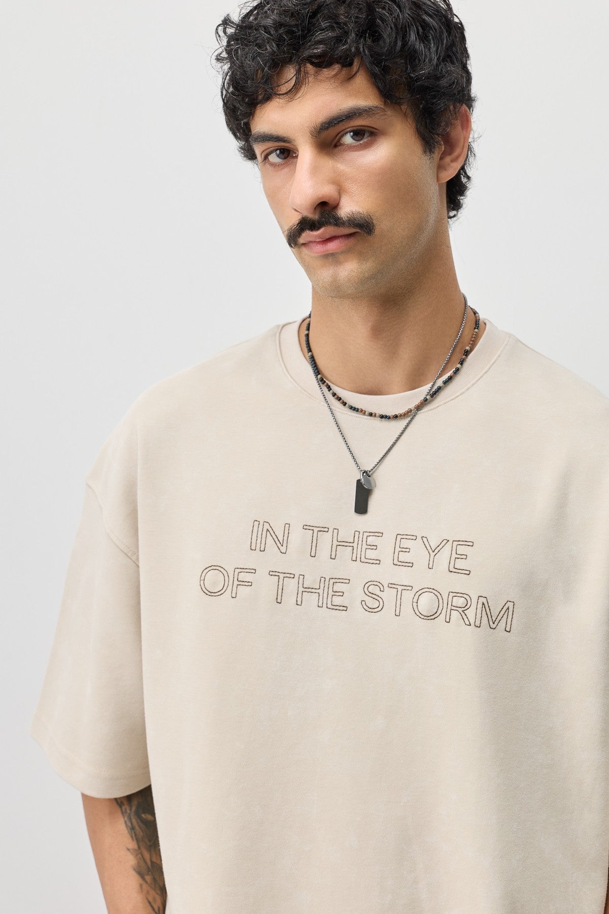 Oversize Ön Yazı Baskılı Tişört