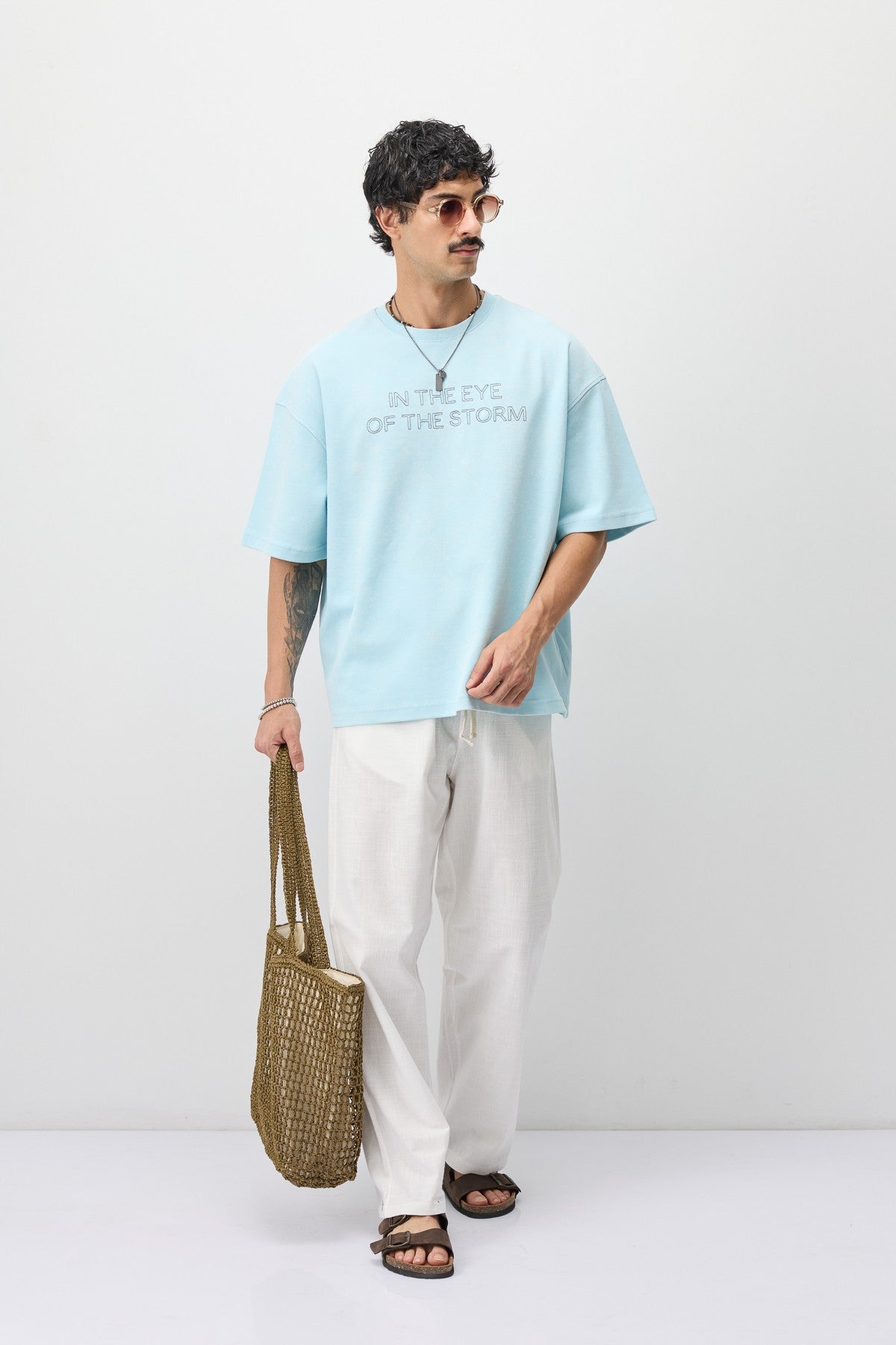 Oversize Ön Yazı Baskılı Tişört
